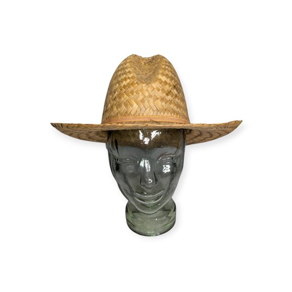 Vintage Women's Woven Straw Hat w/Tan Accent Band - Picture 4 of 14